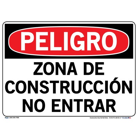 Vestil Vinyl Label Sign, 10-1/2" Height, 14-1/2" Width, Vinyl Label, Rectangle, Spanish SI-D-37-C-LB-011-S